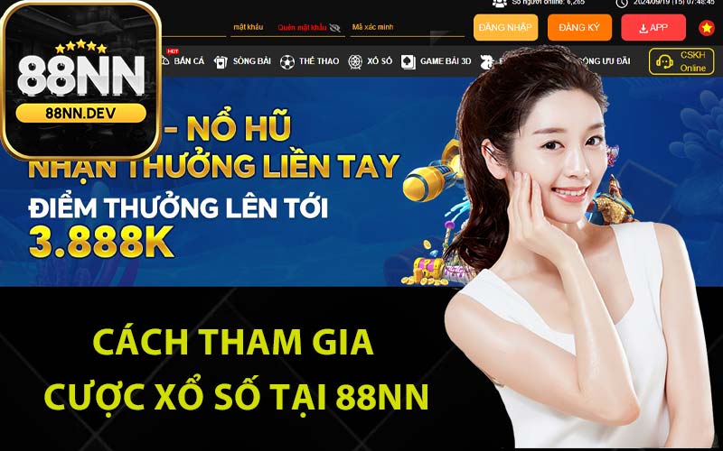 Cách tham gia cược xổ số tại 88Nn